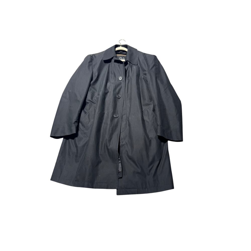 Jos. A. Bank Trench Coat Mens 40R Black Single-Breasted Removable Plaid Lined - Picture 2 of 16